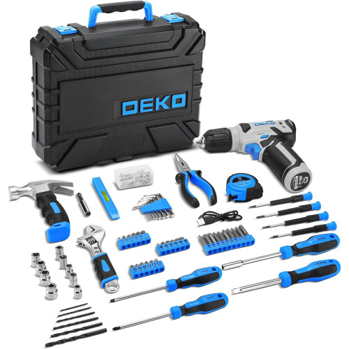 Tool Kit: DEKO Drill Set with Cordless Drill, Tool Kit Set Box 2