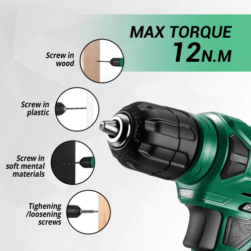Tool Kit: DEKO Drill Set with Cordless Drill, Tool Kit Set Box 1