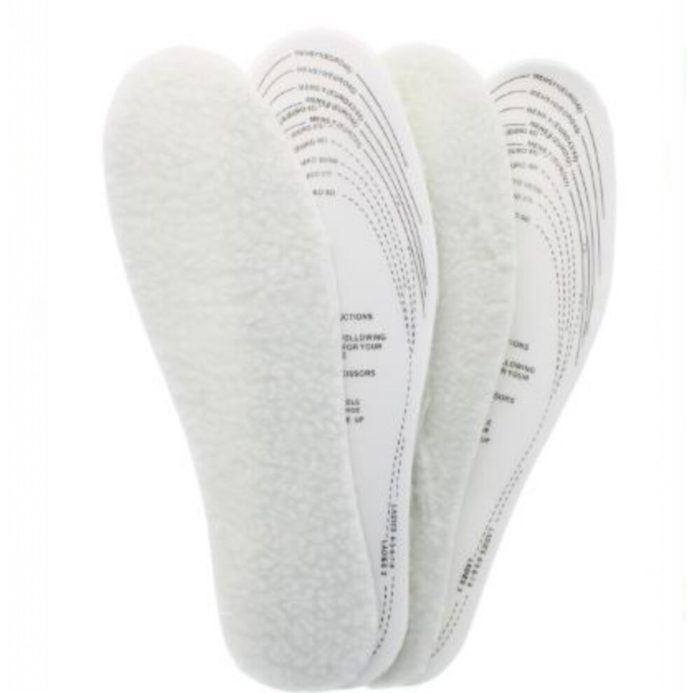 Shoe Insoles Insert x4 Fleece Thermal Mens Women UK 3-11