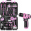 Tool Kit: DEKO Tool Set Box with 8V Cordless Drill, Pink Hand Tool Kit 1