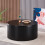WWE Sombra Round Wood Grain Effect Black Coffee Table 1