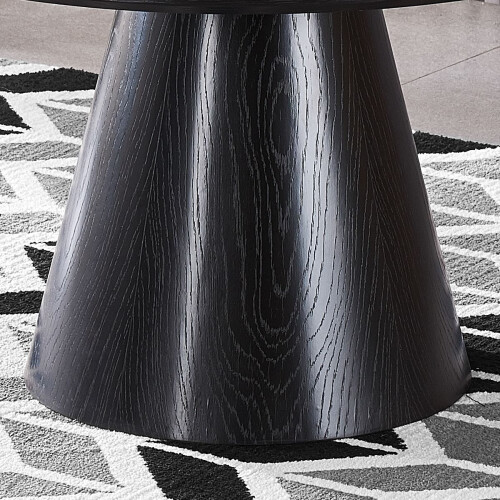 WWE Oscura Black Round Wood Grain Effect Coffee Table 1