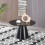 WWE Oscura Black Round Wood Grain Effect Coffee Table 4