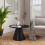 WWE Oscura Black Round Wood Grain Effect Coffee Table 1