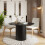 WWE Sombra Round Wood Grain Effect Black Dining Table 1