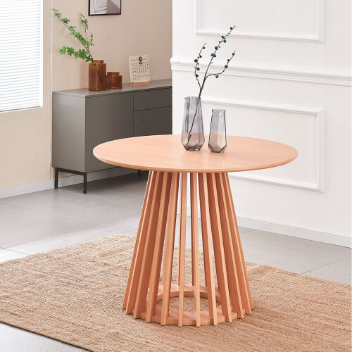 WWE Catalina Round Wood Grain Effect Dining Table 1