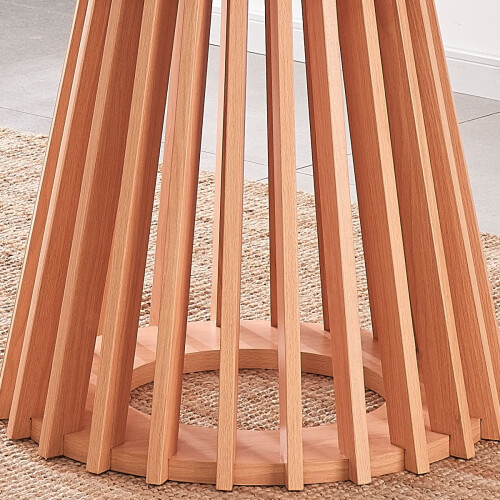 WWE Catalina Round Wood Grain Effect Dining Table 2