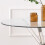 WWE Vidrio 100cm Round Glass Dining Table Silver & Acrylic Legs 4
