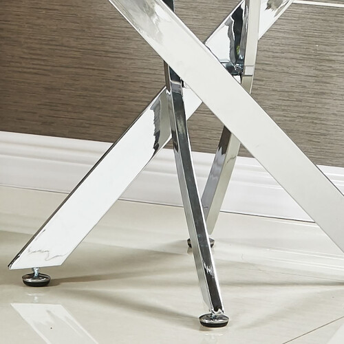 WWE Amara Glass Side Table With Chrome Silver Legs 1