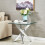 WWE Amara Glass Side Table With Chrome Silver Legs 1