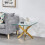 WWE Amara Glass Side Table With Chrome Gold Legs 1
