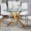 WWE Amara 120cm Round Glass Dining Table With Gold Legs 1