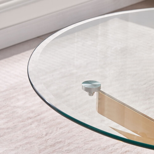 WWE Amara 100cm Round Glass Dining Table With Gold Legs 1
