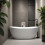 Cazorla Matt White Freestanding Stone Bath 1800mm 1