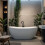 Cazorla Matt White Freestanding Stone Bath 1800mm 3