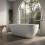 Girona Matt White Freestanding Stone Bath 1400mm 3