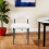WWE 2x Elysian On Trend White Boucle Dining Chairs With Black Legs 2