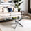 WWE Amara Glass Coffee Table With Silver Legs 1