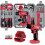 (Red) Hi-Spec 57pc 8V Electric Drill Set & Household Tool Kit 1