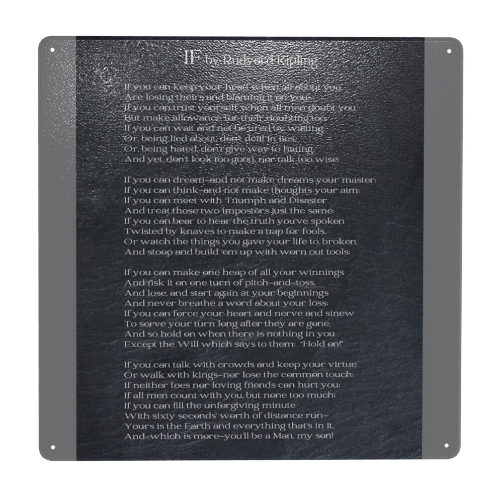 Whibos (If By Rudyard Kipling Ii=764) Metal Tin Sign 12X12" Wall Décor Cafe Bar Beer Pub Signs Christmas Gift