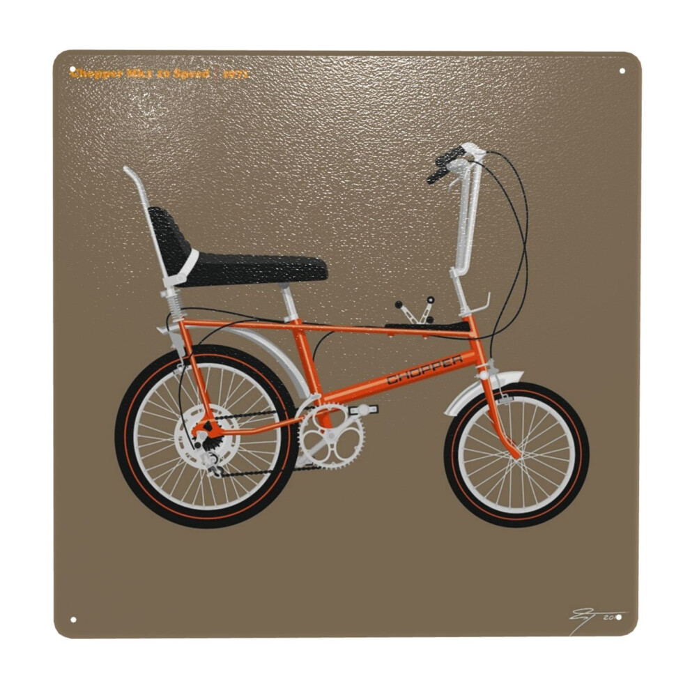 Whibos (Classic Raleigh Chopper Mk1 10 Speed In Brilliant Orange=91) Metal Tin Sign 12X12" Wall Décor Cafe Bar Beer Pub Signs Christmas Gift