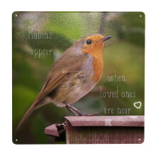 (Robins Appear When Loved Ones Are Near=394) Metal Tin Sign 12x12" Wall Décor Cafe Bar Beer Pub Signs Christmas Gift
