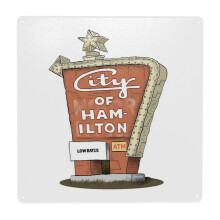 (City Motor Hotel Welcome To Hamilton Sign=3118) Metal Tin Sign 12x12" Wall Décor Cafe Bar Beer Pub Signs Christmas Gift