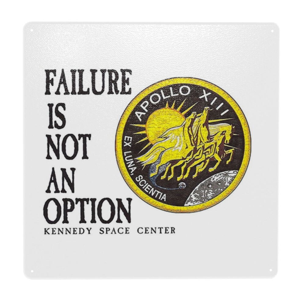 Whibos (Apollo 11 - Failure Is Not An Option=9004) Metal Tin Sign 12X12" Wall Décor Cafe Bar Beer Pub Signs Christmas Gift