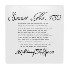 (Shakespeare Sonnet No. 130=4217) Metal Tin Sign 12x12" Wall Décor Cafe Bar Beer Pub Signs Christmas Gift