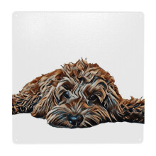 (ChocolateBrown Cockapoo - White Background=7768) Metal Tin Sign 12x12" Wall Décor Cafe Bar Beer Pub Signs Christmas Gift