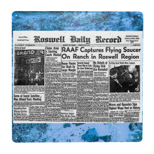 (Roswell UFO July 8th, 1947- Newspaper=9460) Metal Tin Sign 12x12" Wall Décor Cafe Bar Beer Pub Signs Christmas Gift