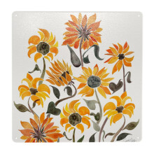 (Sunflower Watercolor ? Yellow Black Palette=3947) Metal Tin Sign 12x12" Wall Décor Cafe Bar Beer Pub Signs Christmas Gift