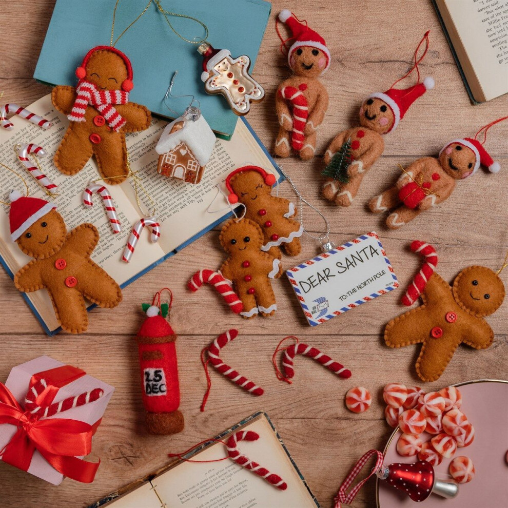 Set of 3 Festive Gingerbread Hanging Decorations