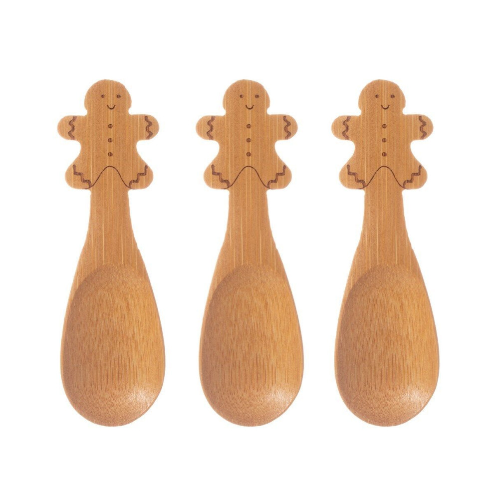Set Of 3 Eco Friendly Bamboo Gingerbread Spoons Original Organics