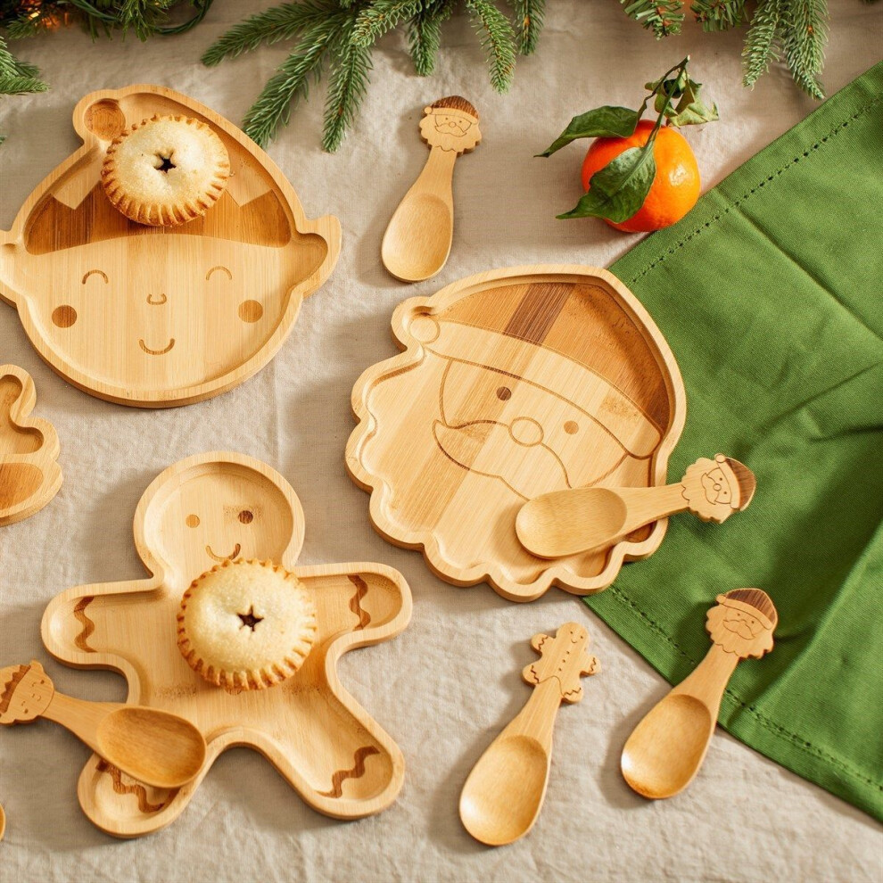 Set Of 3 Eco Friendly Bamboo Santa Spoons Original Organics
