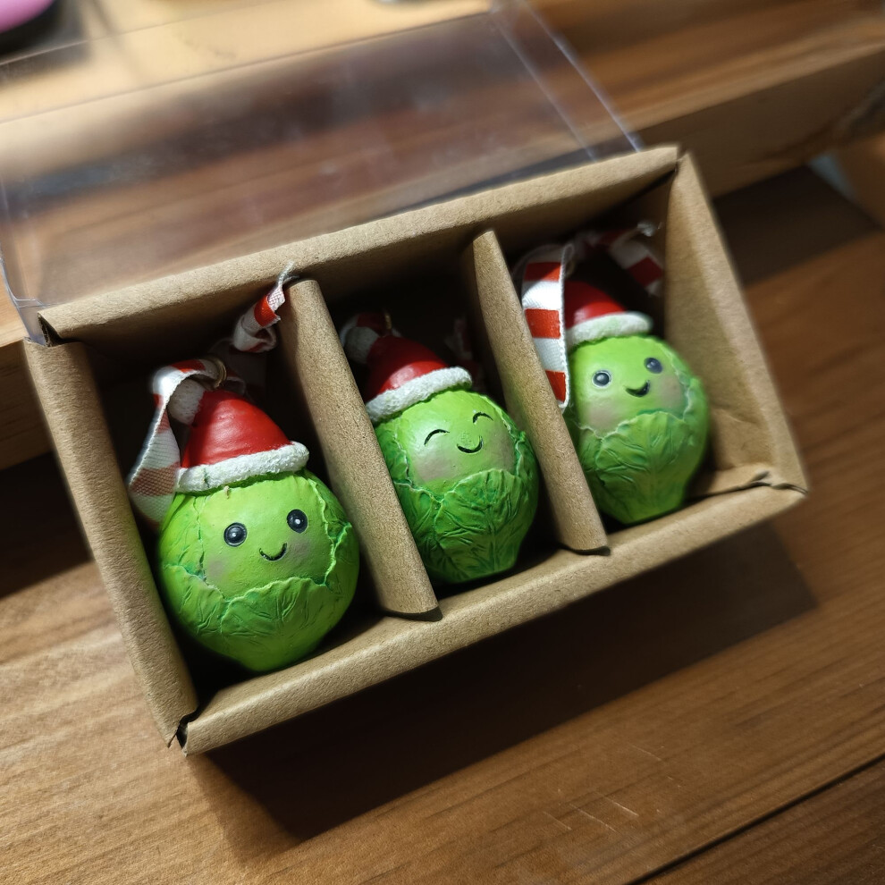 Pack of 3 Brussels Sprout Hanging Decorations