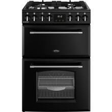 Belling Farmhouse 60DF 60cm Dual Fuel Mini Range Cooker – Black, AirFry Function, A Rated