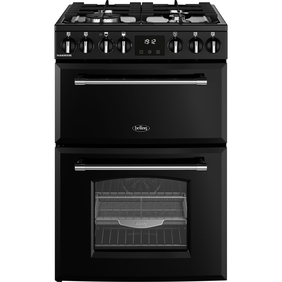 Belling Farmhouse 60Df 60Cm Dual Fuel Mini Range Cooker – Black, Airfry Function, A Rated
