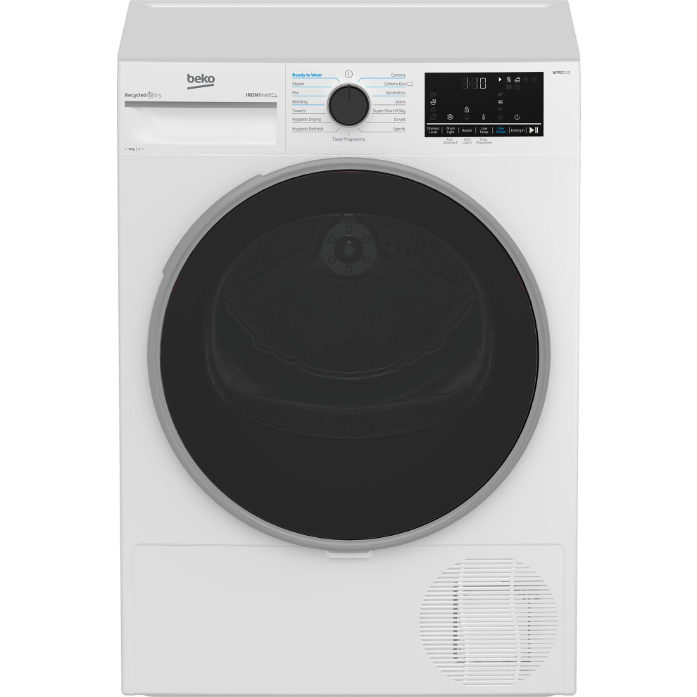 Beko Bpro 500 B5t48231iw 8Kg Heat Pump Tumble Dryer - White - A++ Rated