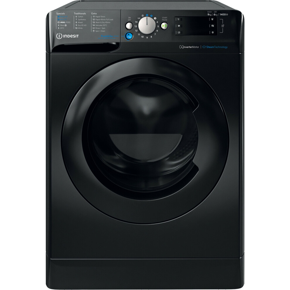 Indesit Push&Go 9Kg / 6Kg Washer Dryer - Black - D Rated