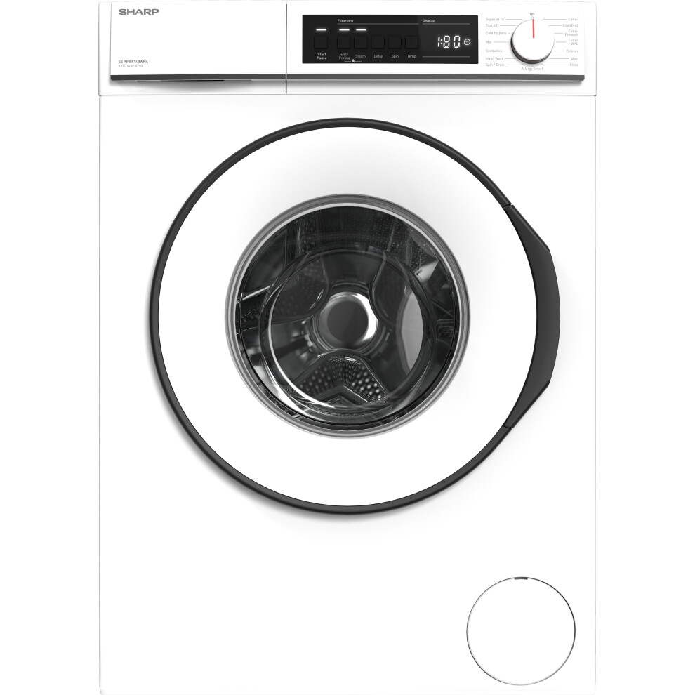 Sharp ES-NFB814BWNA-EN 8kg Washing Machine with 1400 rpm - White - A Rated