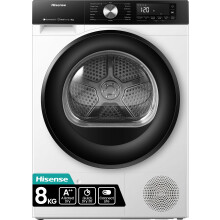 Hisense 3S Series DH3S802BW3 Wifi Connected 8Kg Heat Pump Tumble Dryer - White - A+++ Rated
