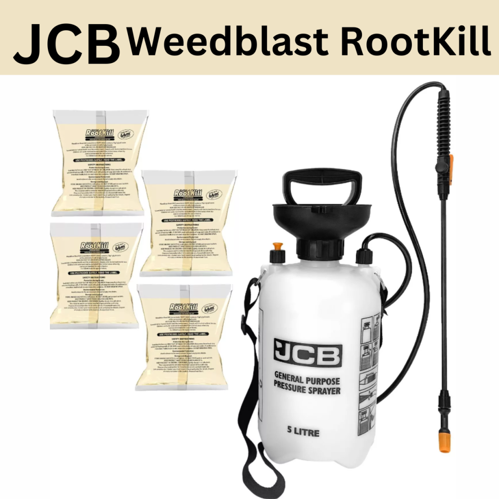 Weedblast RootKill Glyphosate Weedkiller 4 x 100m plus 5L JCB Sprayer