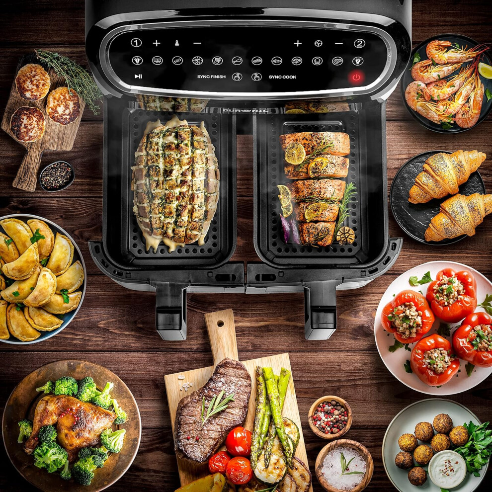 af24-with-twin-drawer--air-fryer-af24--10l-digital-large-air-fryer-double-basket-with-viewing-window--dual-zone-dual-multi-cooker-oven-grill