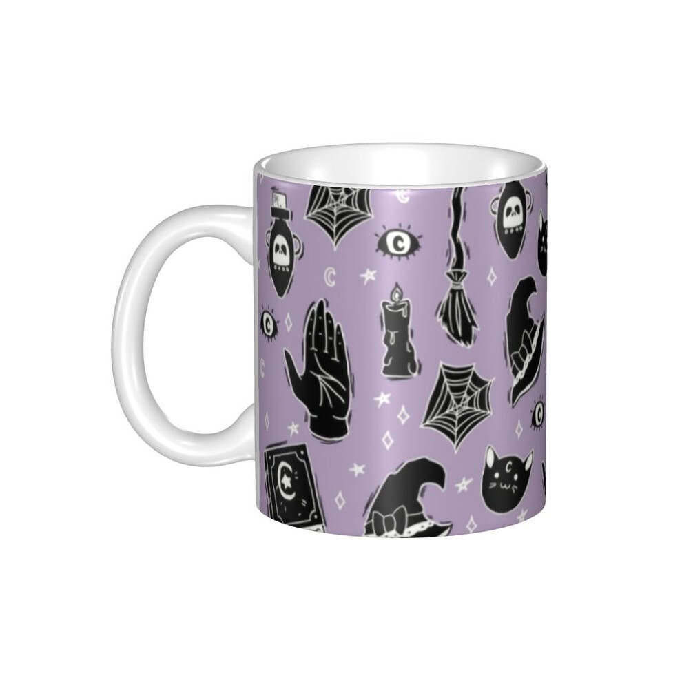 DIY Halloween Spooky Ghost Ceramic Mugs Custom Occult Witch Coffee Cup