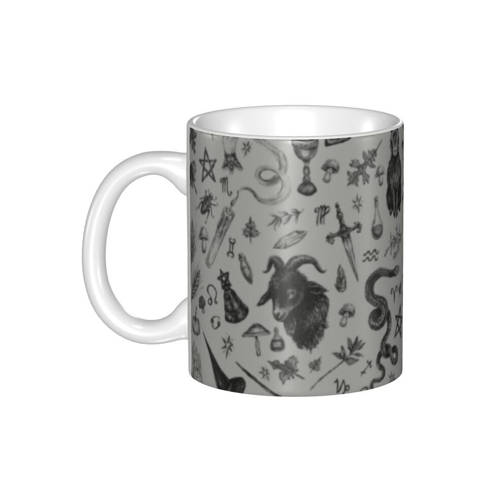 DIY Halloween Spooky Ghost Ceramic Mugs Custom Occult Witch Coffee Cup