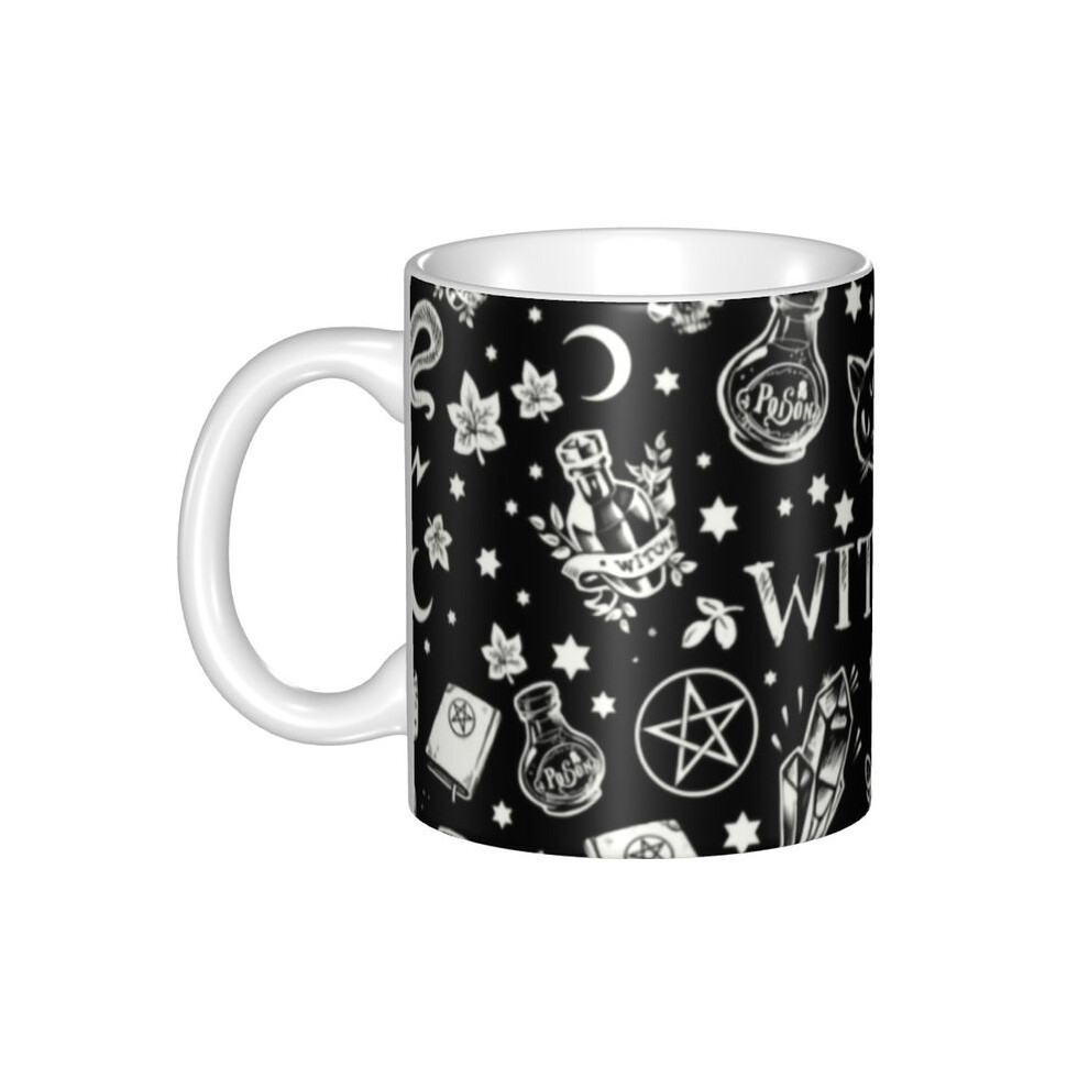 DIY Halloween Spooky Ghost Ceramic Mugs Custom Occult Witch Coffee Cup