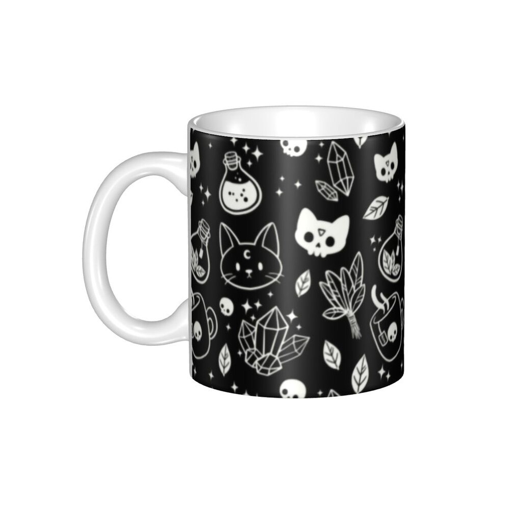 DIY Halloween Spooky Ghost Ceramic Mugs Custom Occult Witch Coffee Cup