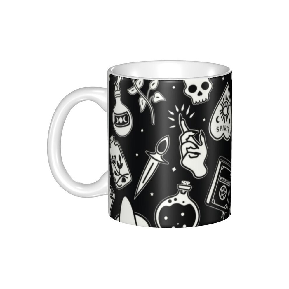 DIY Halloween Spooky Ghost Ceramic Mugs Custom Occult Witch Coffee Cup