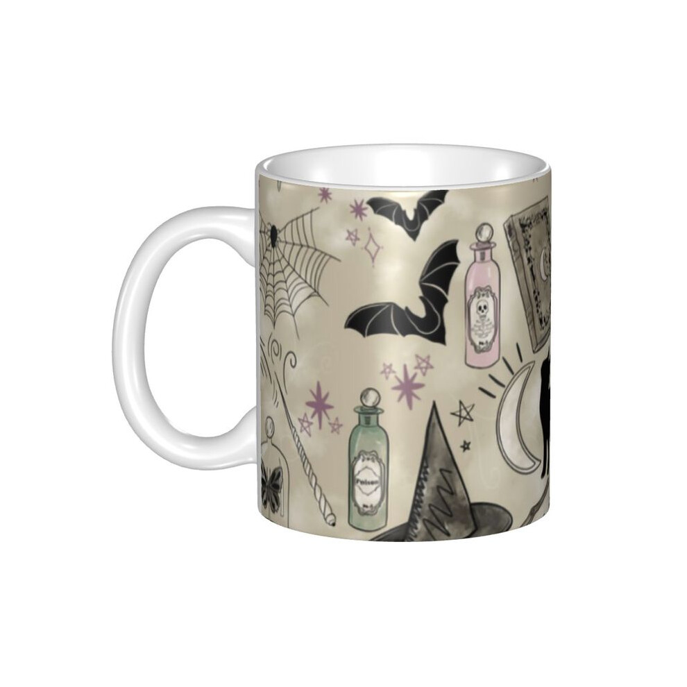 DIY Halloween Spooky Ghost Ceramic Mugs Custom Occult Witch Coffee Cup